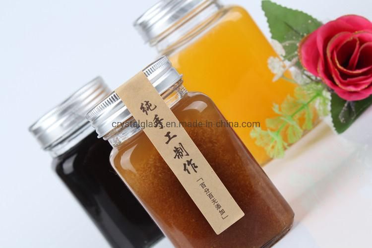 200ml 380ml 500ml Square Sealed Glass Food Jam Jar