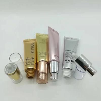 Plastic Makeup Facial Foundation Cosmetic Aluminum Soft Touch Tube with Acrylic Cover for Hand Cream