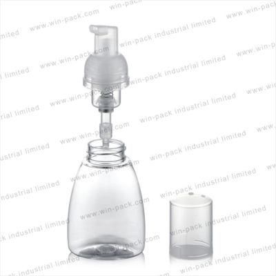 200ml Cosmetic Empty Silver Round Plastic Lotion Bottles with Pump and Cap