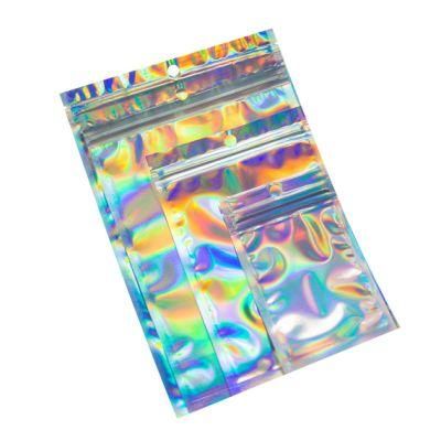 Customize Holographic Ziplock Plastic Pouch Bag for Food Package