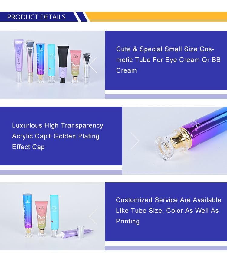 15ml 20ml Customize Empty Cream Tube Squeeze Lotion Plastic Cosmetic Tubes Lip Balm Container