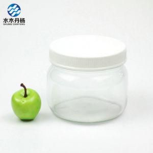 300ml Transparent Glass Jar Food Packing Glass Bottle with White Plastic Lid