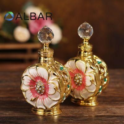 Attar Oud Tola Arabian Diamonds Zinc Alloy Hollow Glass Perfume Bottles with Stick