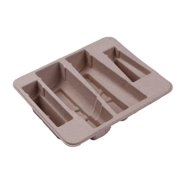 Custom Eco-Friendly Molded Paper Insert Sugarcane Pulp Tray