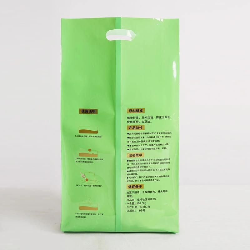 Good Quality Plastic Tofu Cat Litter Sand Bag with Clear Window Colorful Logo Printing Design