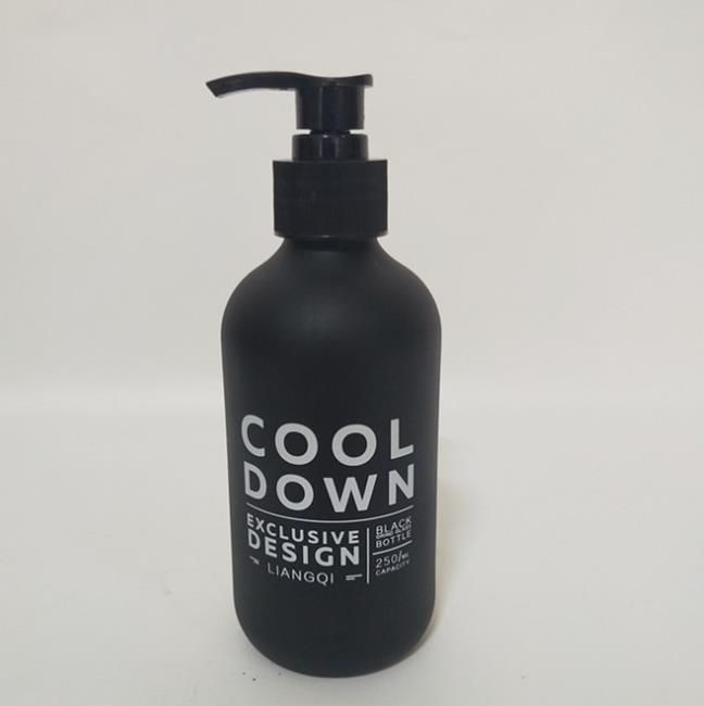 Blacking Painting 500ml Shampoo Glass Bottle with Pump