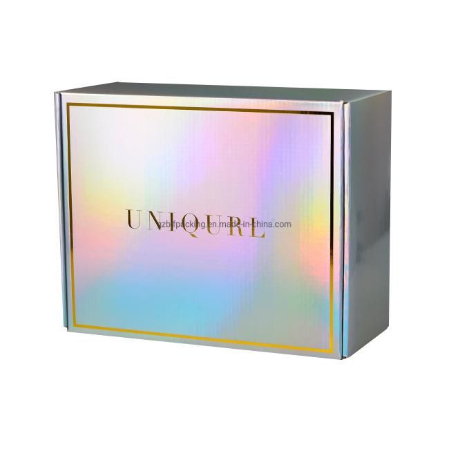 Custom Design Holographic Color Printing Corrugated Packaging Box Hair Paper Box Shoe Box