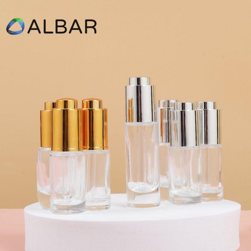 Clear Crystal Cylinder Round 30ml 50ml Small Size Cosmetic Glass Bottles