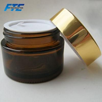 30g 50g Amber Glass Empty Cream Jar Cosmetic Cream Bottle