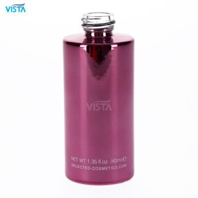 50ml Round High Flint Spray Grape Glass Bottle Cosmetic Lotion with Pump Cap