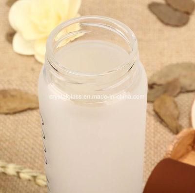 Hot Sale Advertising Gift Frosted Round Water Glass Bottle Empty Clear Glass Container OEM 360ml