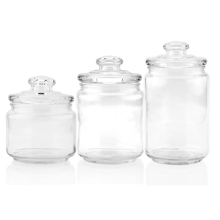 2300 Ml Matel Cover Glass Storage Jar for Grain and Portable