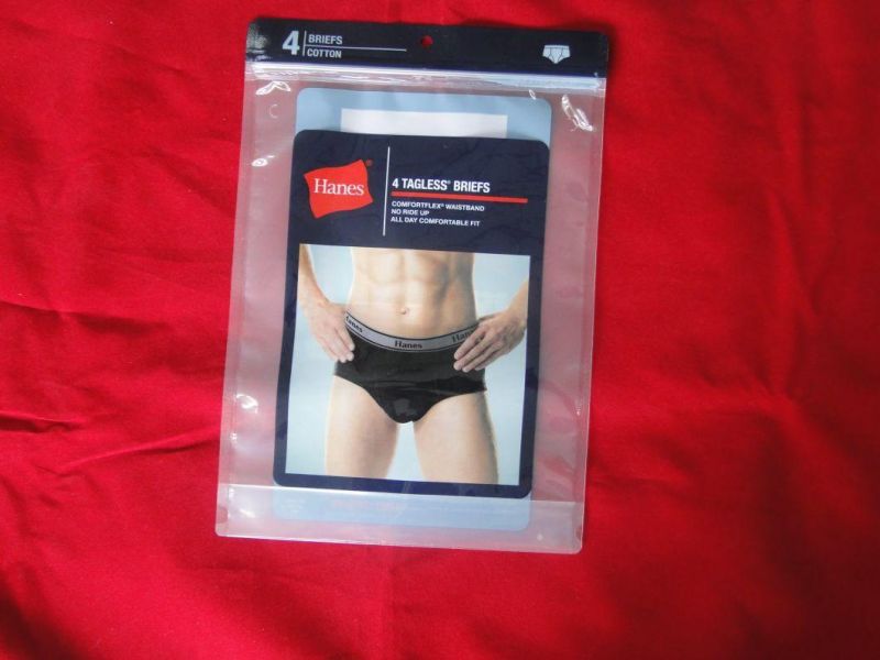 New Design Custom Zipper Plastic Underwear Packaging Bags