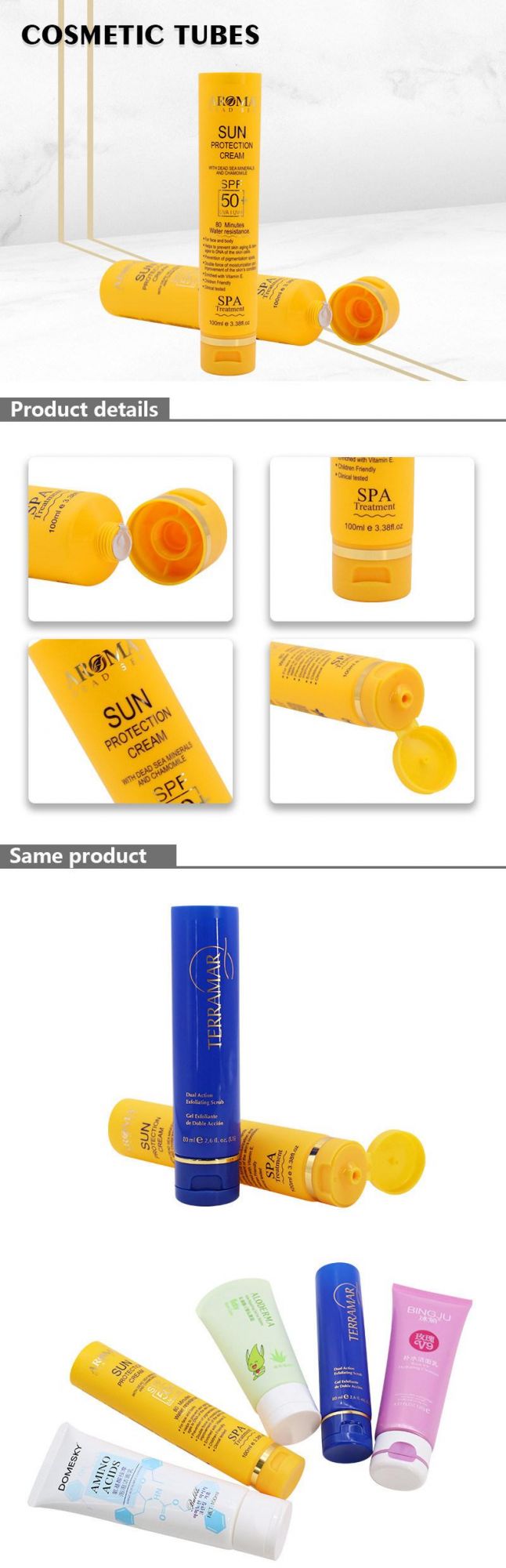 Wholesale Skincare Packaging 100ml Flip Top Sunscreen Tube