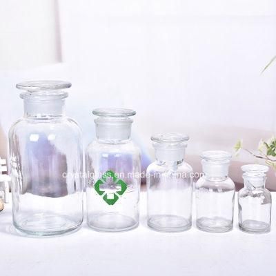 30ml 60ml 125ml 250ml 500ml 1000ml Wide Mouth Amber Reagent Glass Bottle