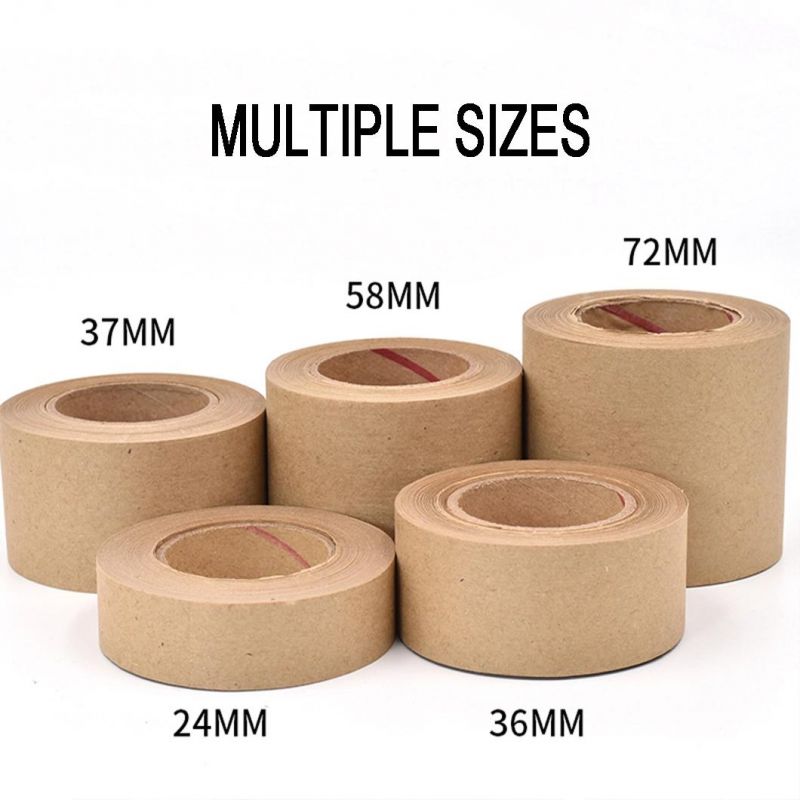 China Manufacturers Brown Biodegradable Water Activated Kraft Gummed Paper Tape