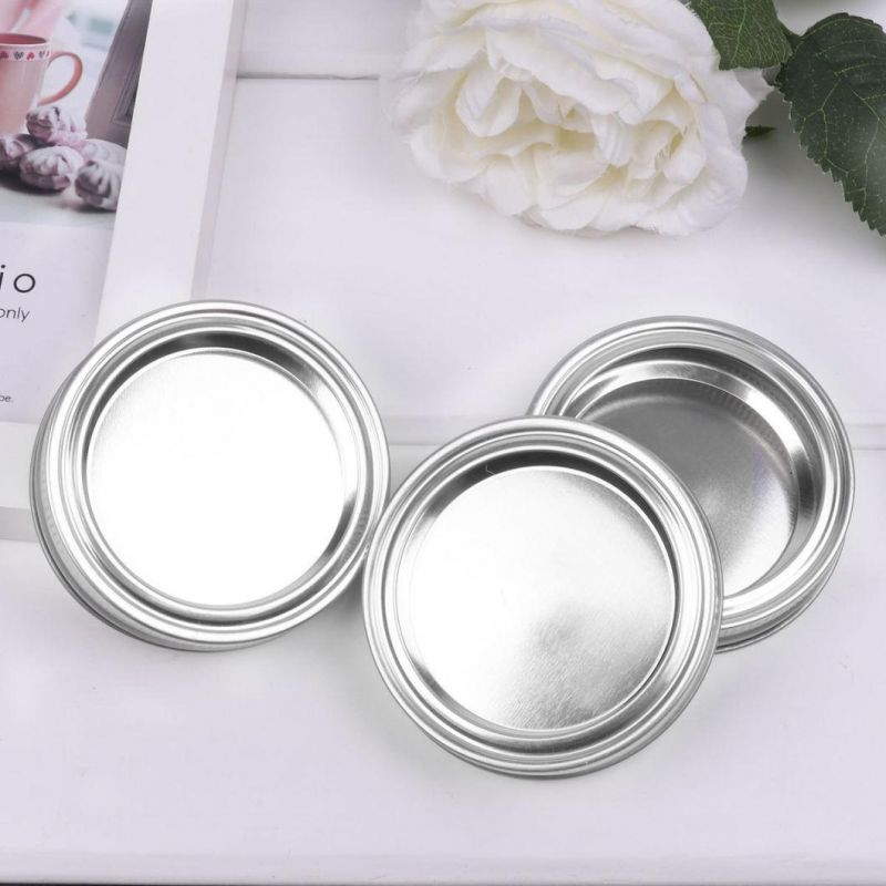 Custom Logo Regular Mouth 70mm Mason Jar Canning Lids, Reusable Leak Proof Split-Type Silver Lids with Silicone Seals Rings