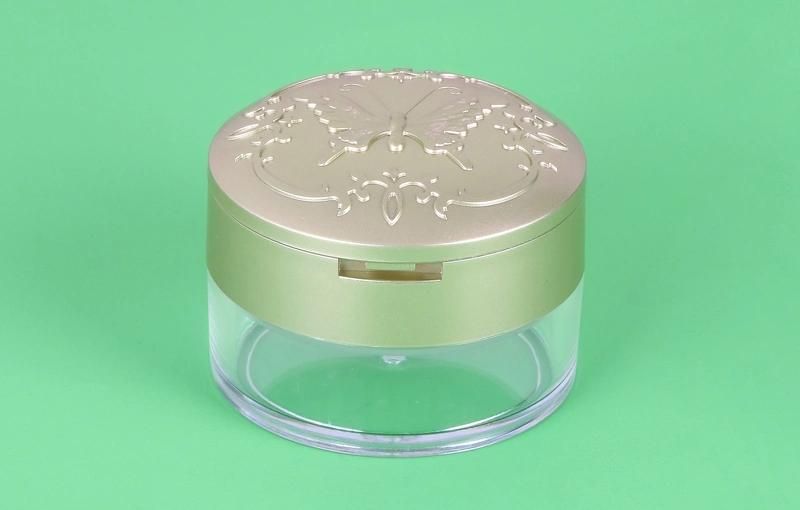 Wholesale Cream Foundation Loose Powder Unique Gold Cap Clear Body Cosmetic Plastic Jar