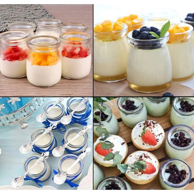 50ml 100ml 150ml 200ml Clear Pudding Jar Glass Yogurt Jar with Lid