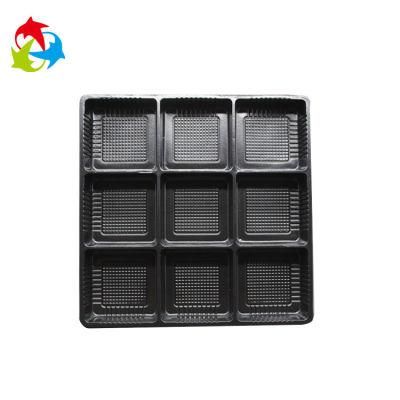 Rectangle Black Pet Plastic Blister Tray for Biscuit