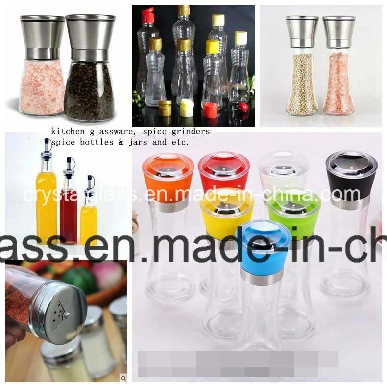 Round Glass Ring Neck Soy Sauce Jam Bottle with Plastic Tamper Evident Lid Metal Lid