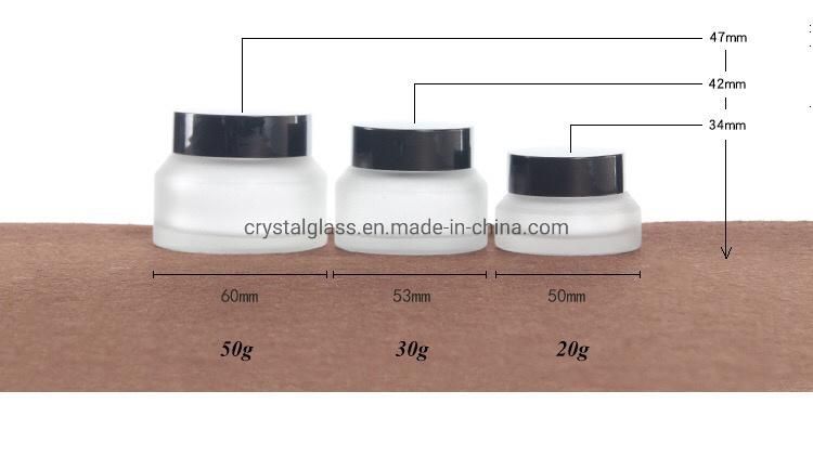 30g 50g Frosted Glass Cosmetic Jars Wholesale