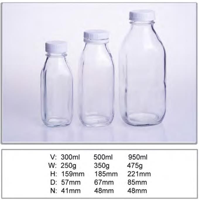 500ml Fresh Milk Bottle Milk Glass Bottle with Lug Lid