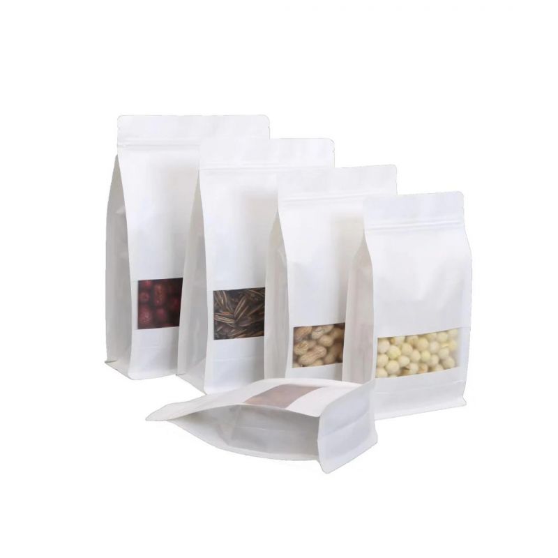 White Kraft Packing Bag for Food Kraft Paper Packing Bag