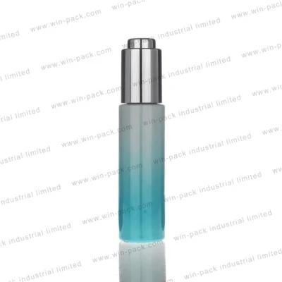 Winpack High Quality Frosting Cosmetic Dropper Glass Bottle 30ml Empty Press Pump Frosted Glass Dropper Bottle with UV Coating