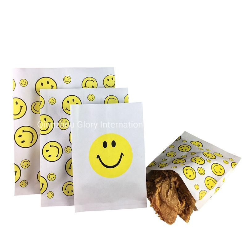 High and Low Mouth Disposable Greaseproof Paper Bag Bread Sandwich Burger Paper Pouch Food Wrap Paper Bag