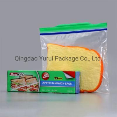 Food Standard Freezer Reusable Ziplock Food Storage Open Easy Tabs Poly Sandwich Bags