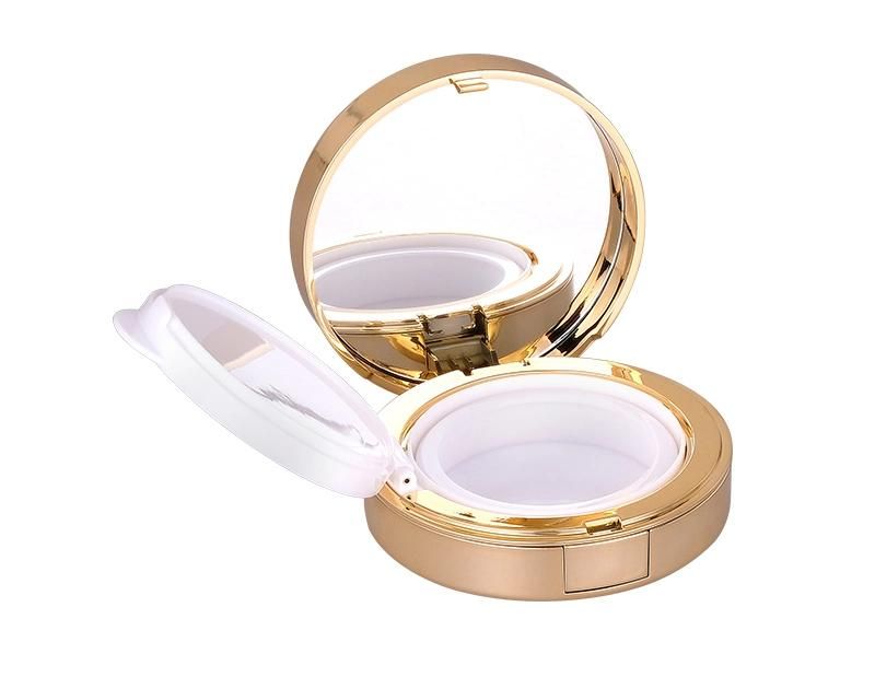 15g Luxury Looking Round Gold Air Cushion Bb Foundation Case with Mirror 15g Empty Bb Cream Cushion Liquid Foundation Container