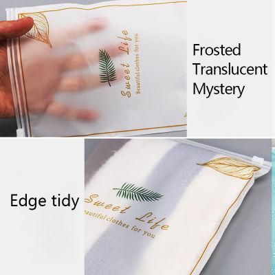 Custom Logo Printing Free Design Frosted Clothing Zipper Zip Lock Plastic Packaging Bag