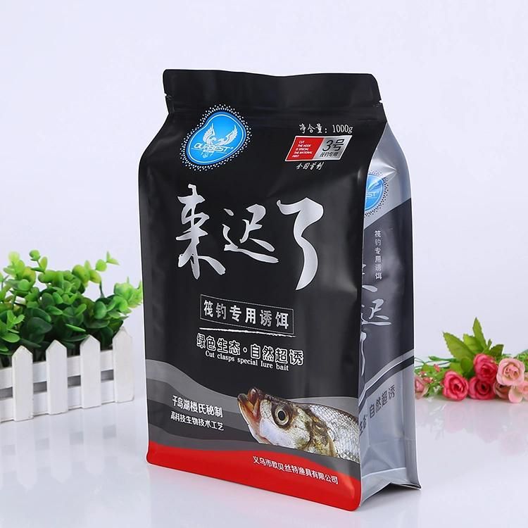 500g Eight Sides Seal Packaging Bag / Quad Seal Foil Flat Bottom Coffee Pouch with Clear Window