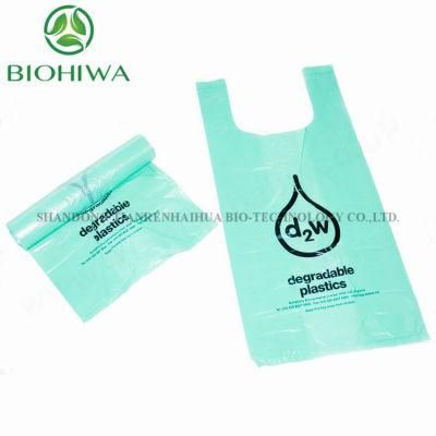 Custom Vest Handle Shopping Biodegradable Tote Compostable Plastic Bags
