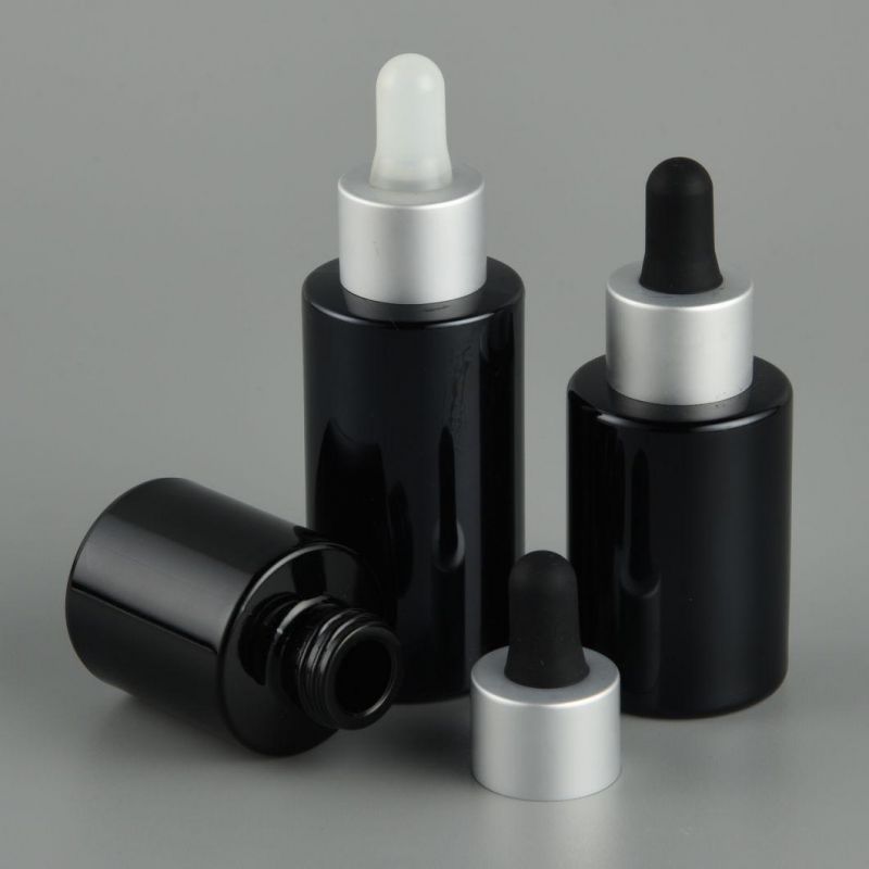Cosmetic Packaging Factory Supply Aluminum Dropper with Glass Bottle