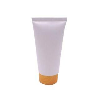 Plastic PE Facial Cleanser Soft Tube with Wood Grain Cap