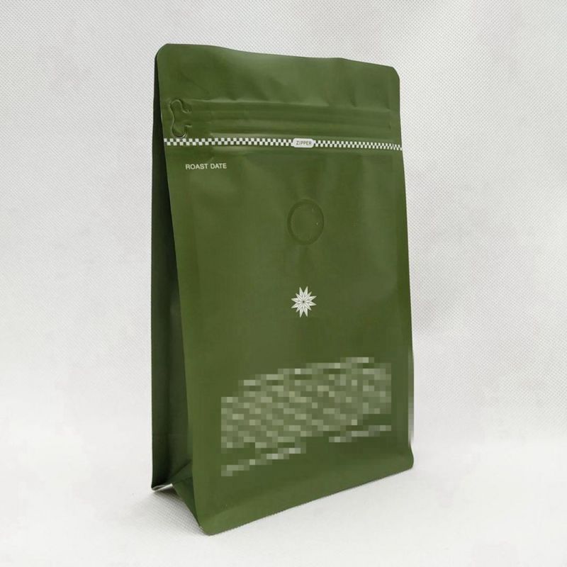 250g Quad Seal Coffee Bags with Valve and Zipper