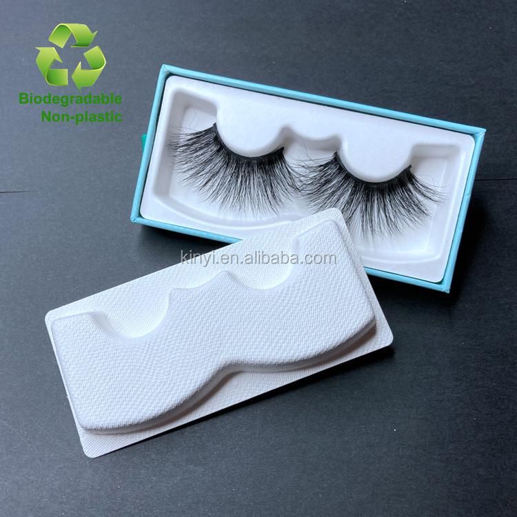 Environment-Friendly Biodegradable Sugarcane Bagasse Pulp Molded Eyelash Packaging Tray