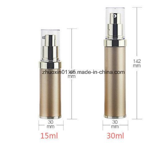 Luxury Gold/Sliver Alumite Acrylic Airless Bottle for Cosmetic Packaging