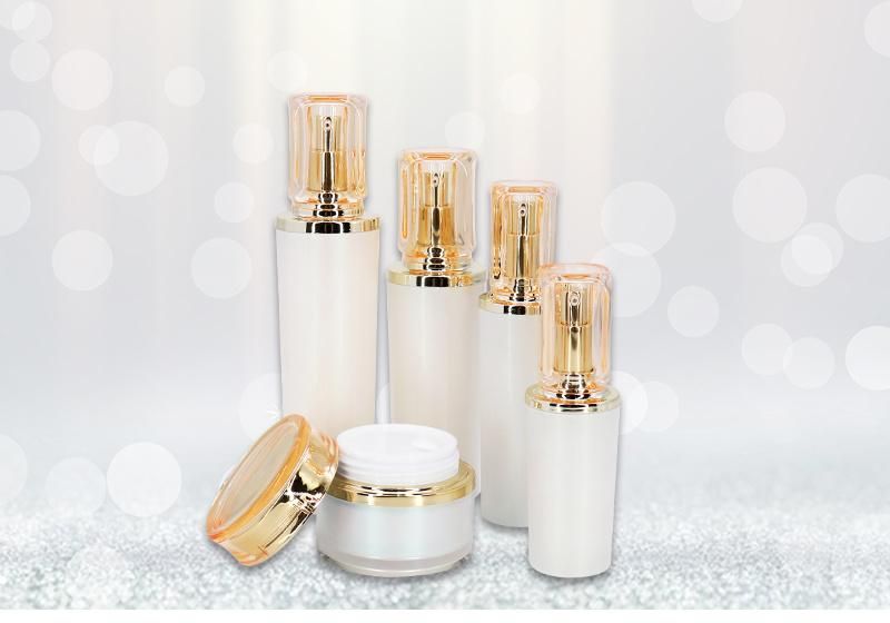 Factory Supply Luxury Golden Pump Empty Acrylic Cosmetic Lotion Bottle