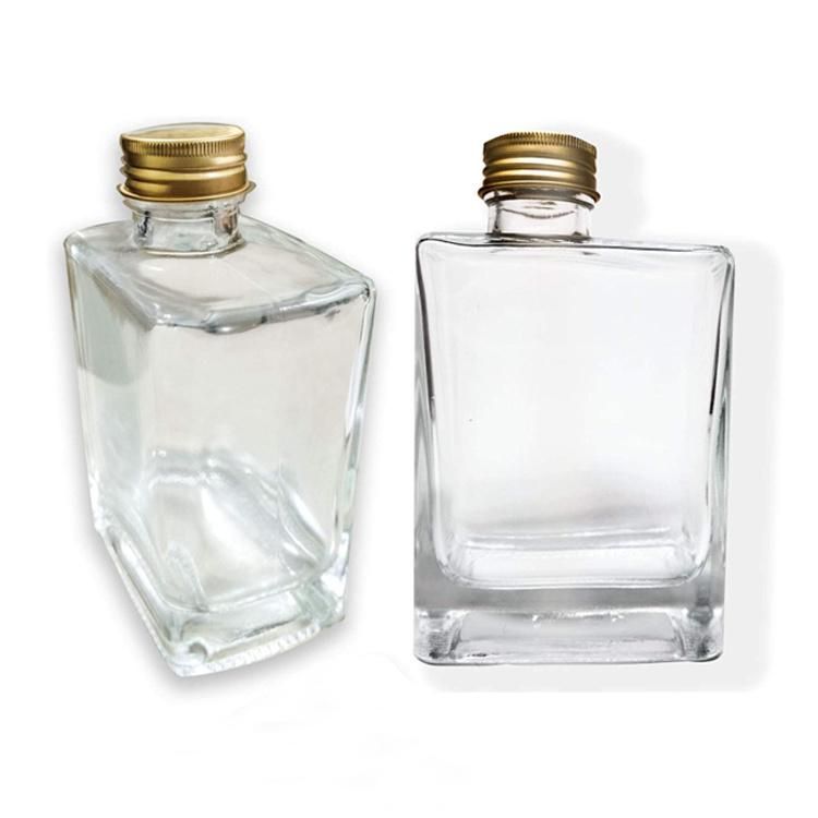 200ml 280ml Square Shaped Glass Bottle with Lid for Drink Beverage Milk Whiskey Drink Bottle