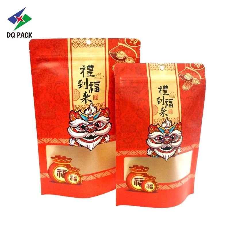 Matte Printing Food Pakcging Kraft Paper Stand up Pouch with Zipper and Transparent Window