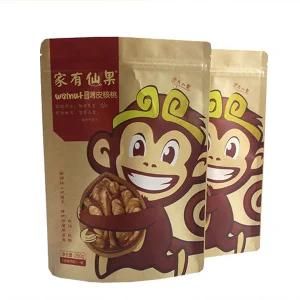 OEM Customized Resealable Zipper Kraft Paper Bag for Food Packaging