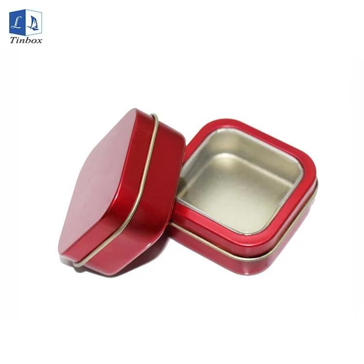 Square Mini Size Pill Case Tinplate Box Cosmetic Tin Cans