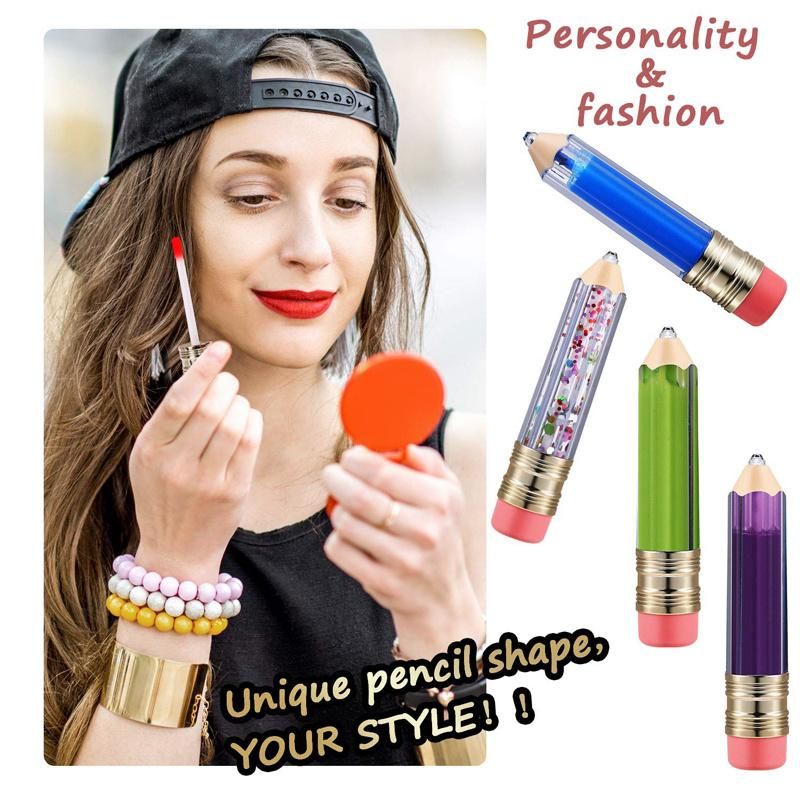 Hot Sale 5ml Mini Pencil Shaped Empty Plastic Lip Gloss Container Tube with Wand Brush