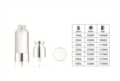 New Design Clear Empty San Airless Lotion Bottle 15ml 60ml