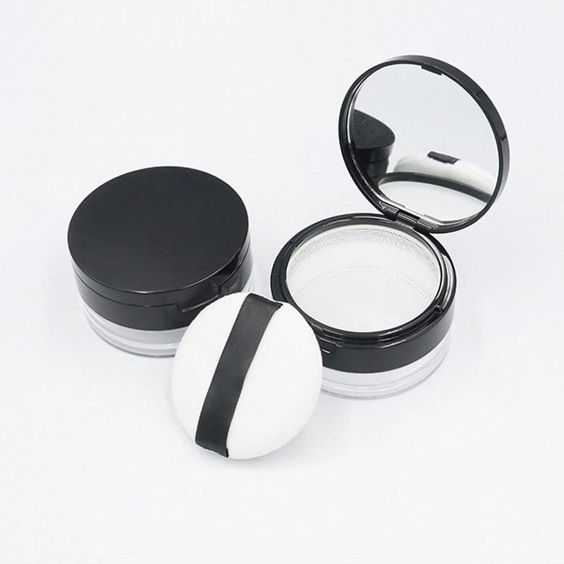 New Design Black Pink Acrylic Transparent Loose Powder Talcum Powder Optional Switch Packaging Plastic Jar with Lid