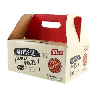Customized Wedding or Birthday Favors Food Packing Gift Paper Box with Handle