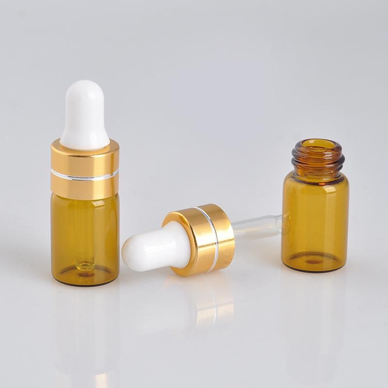 Wholesale 1PC 3ml Glass Bottle with Pure Dropper Perfume Sample Tubes for Essential Oil New Reagent Pipette Refillable Bottle